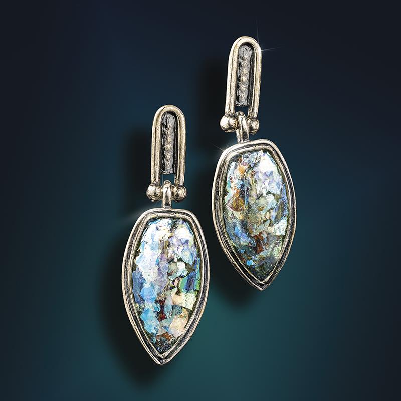 Ancient Tribune Roman Glass Earrings